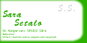 sara setalo business card